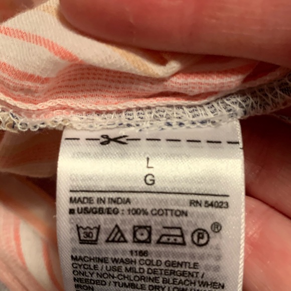NWT Gap pink stripes blouse sz “L” - Picture 6 of 8
